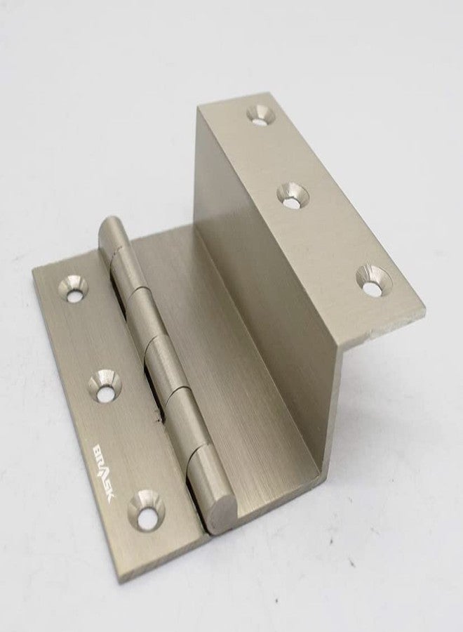 BRASK Brass L Hinges 3" x 3/4" x 1.1/2" Silver Satin Finish (Pack of 4) (25 mm) - Image 1