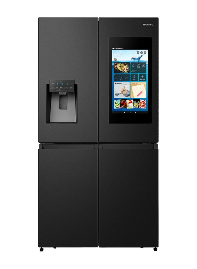 Hisense Gross 759L/Net 760L Cross Door Refrigerator Fridge RQ760N4IF1, TFT Screen, Ice& Water Despneser, Smart Connectivity, Smart Diagnostic, Shopping List Function, Food Inventory Monitor, Impressive Recipes Function, Albums, Message Board, Screen Shareing, Premium Flat Door Design,Triple Cooling Zone, Antibacterial Guard, Inverter RQ760N4IF1 black - Image 2