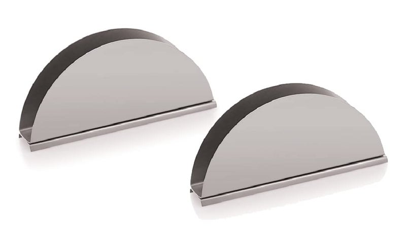 finality Hotelware Stainless Steel Matt Finish D Shape with Base Napkintisue Holder Set of 2 - Image 2
