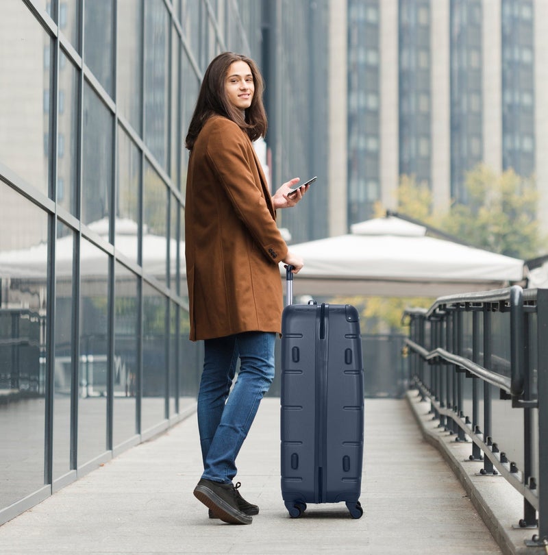 SENATOR Hard Case Travel Bags Trolley Luggage Set of 4 ABS Lightweight Suitcase with 4 Spinner Wheels A1012, Navy Blue - Image 3