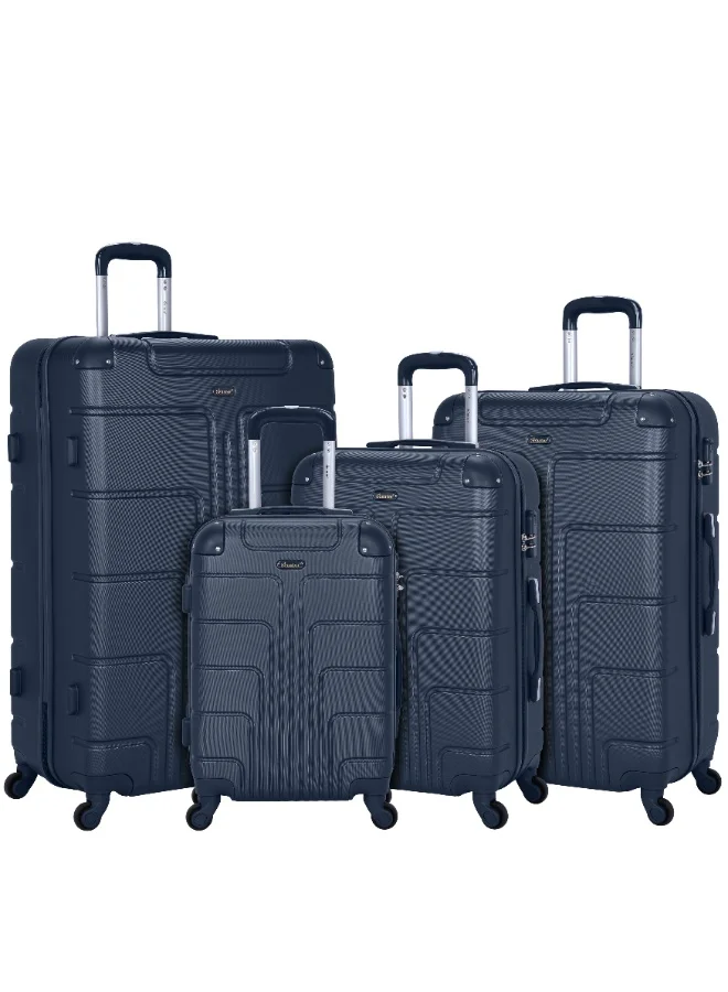 SENATOR Hard Case Travel Bags Trolley Luggage Set of 4 ABS Lightweight Suitcase with 4 Spinner Wheels A1012, Navy Blue