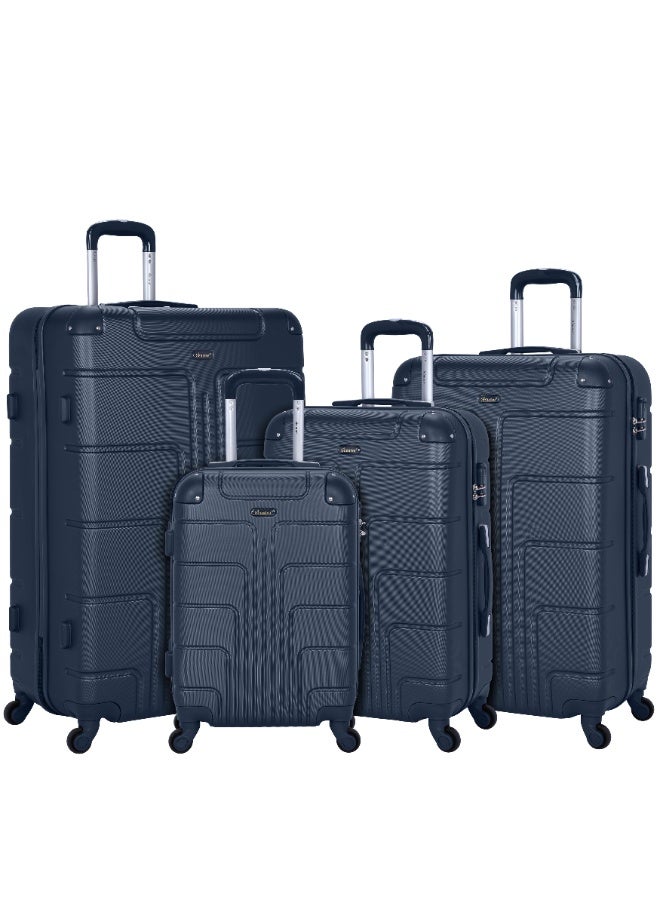 SENATOR Hard Case Travel Bags Trolley Luggage Set of 4 ABS Lightweight Suitcase with 4 Spinner Wheels A1012, Navy Blue - Image 1