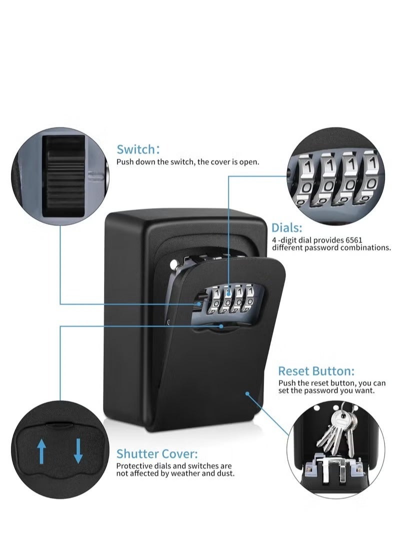 Key Lock Box for Outside - Sturdy and Durable Lock Box for House Key,Key Capacity Lockbox for Keys Outdoor,Waterproof Emergency Spare Key Lockbox with Resettable Code for Home ﻿ - Image 2