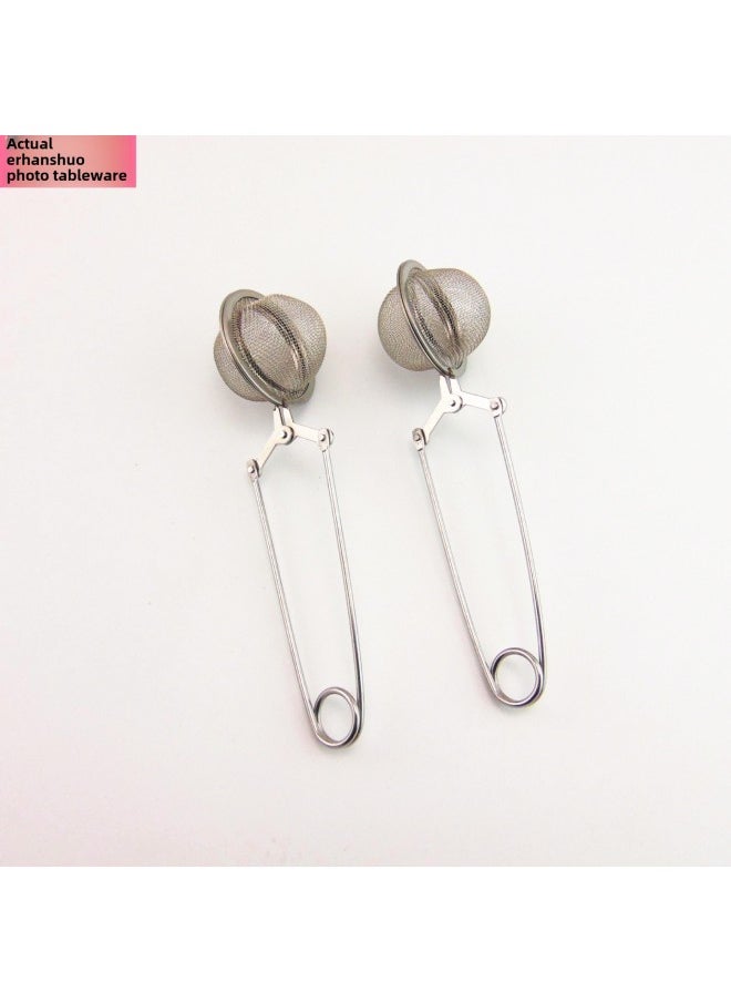 Generic - Stainless Steel Heart-shaped Tea Ball Strainer Five-star Tea Leach Bag Kitchen Utensils Infuser Clip-Color:5.5 Mesh Tea Clip 201 Material - Image 1