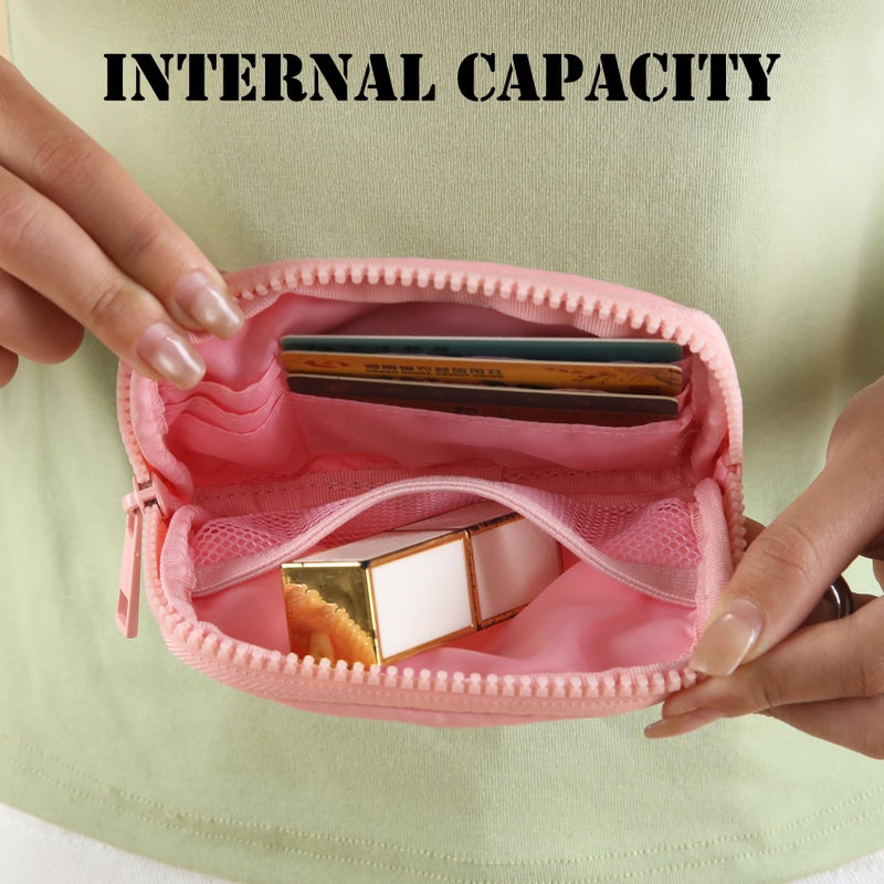 Didida The Iris Wallet Zip Card Case with ID Window Purses for Women Coin Purse with Zipper Mini Portable Keychain Wallet, Pink - Image 5