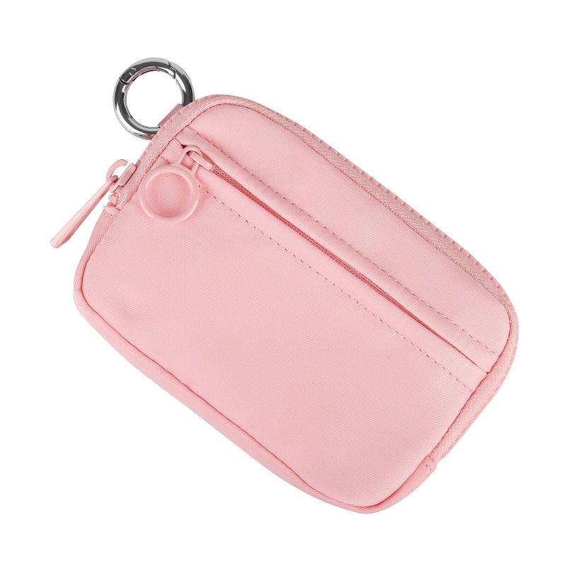 Didida The Iris Wallet Zip Card Case with ID Window Purses for Women Coin Purse with Zipper Mini Portable Keychain Wallet, Pink - Image 2