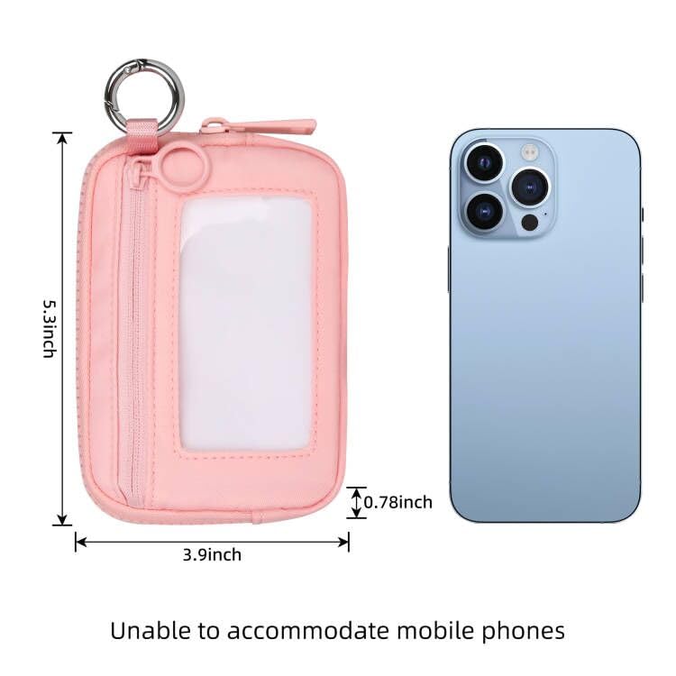 Didida The Iris Wallet Zip Card Case with ID Window Purses for Women Coin Purse with Zipper Mini Portable Keychain Wallet, Pink - Image 4