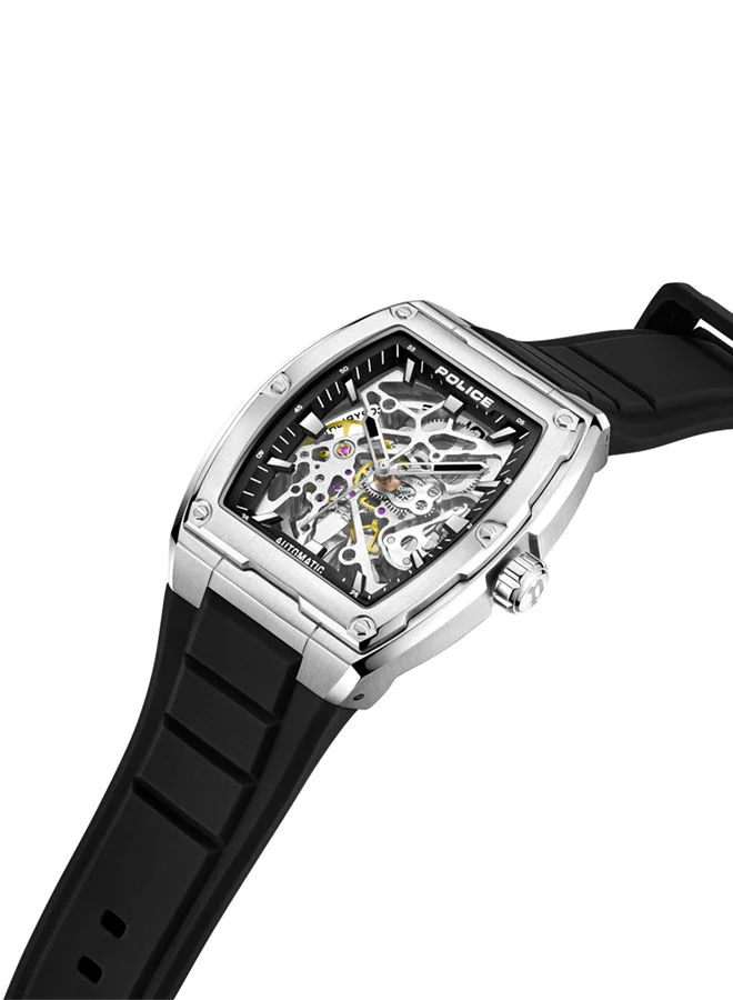 بوليس POLICE - Skeletor Watch For Men Black Dial With Black Silicone Strap - PEWJR0005902