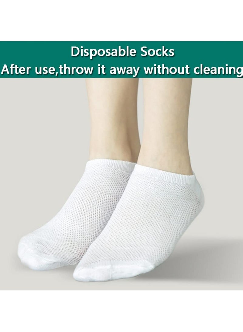 10 Pairs Disposable Socks for Women and Men,Disposable Cotton Socks Tube Stretch Travel Portable Hose,Try On Socks Disposable,Travel Accessories Suitable for Sports Business Travel-Grey - Image 5