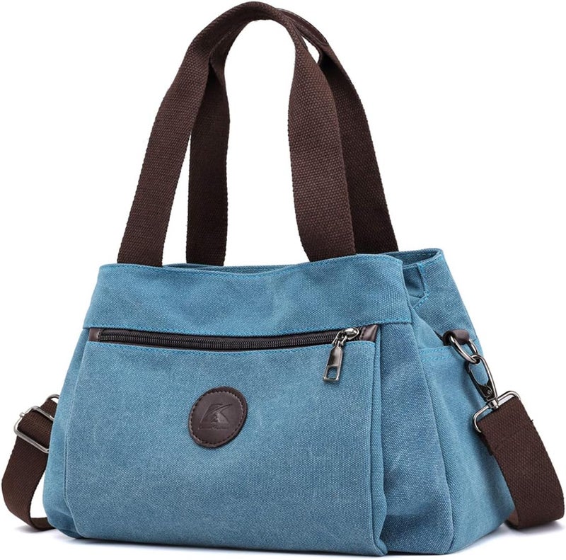 DOURR Store Hobo Handbags Canvas Crossbody Bags for Women, Multi Compartment Tote Purse Medium Satchel - Image 1