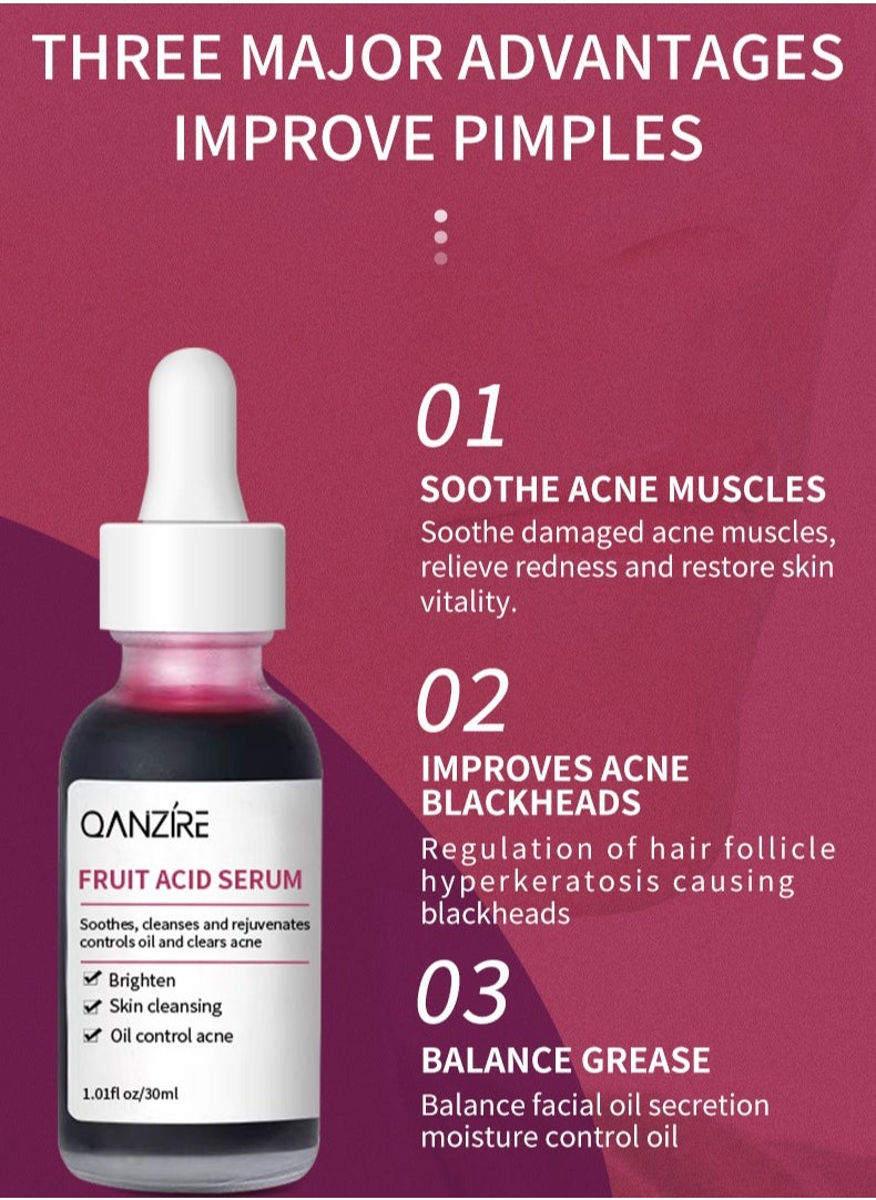QANZIRE - Fruit acid serum to revitalize your skin facial serum for smooth and glowing skin premium facial serum for hydration and brightening anti-aging serum for all skin types - Image 1