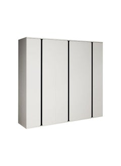 DANUBE HOME Palomeze 6 Door Wardrobe Extra Sturdy Closet Clothes Storage Cupboard Modern Design Space Saving Cabinet For Bedroom L 240 x W 60 x H 220 Cm White / Black  - Image 1