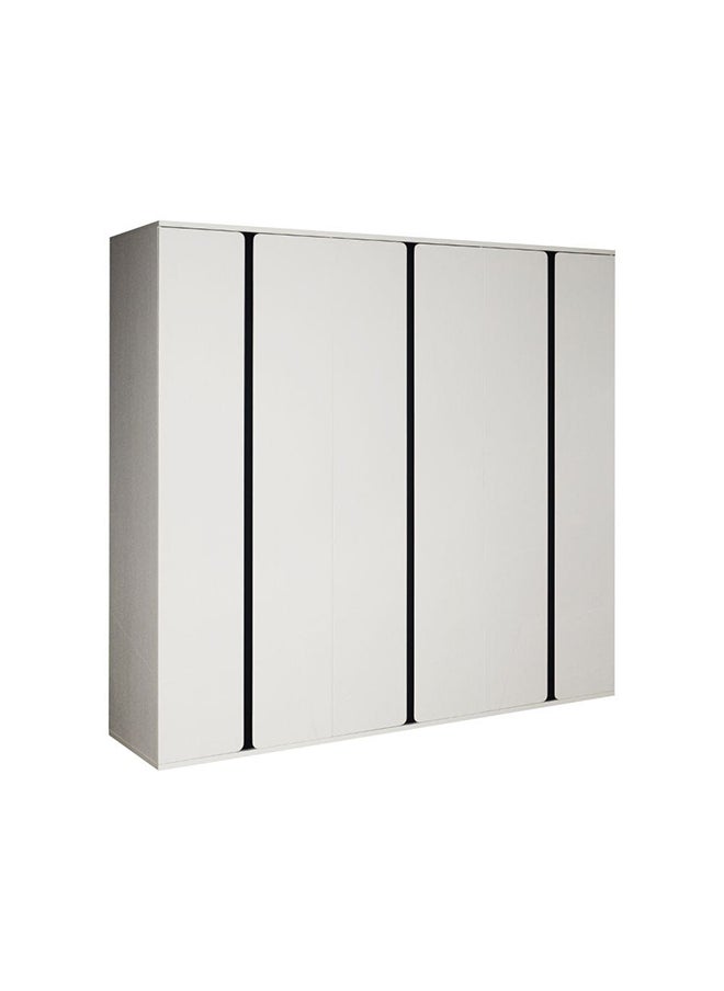 DANUBE HOME Palomeze 6 Door Wardrobe Extra Sturdy Closet Clothes Storage Cupboard Modern Design Space Saving Cabinet For Bedroom L 240 x W 60 x H 220 Cm White / Black  - Image 1