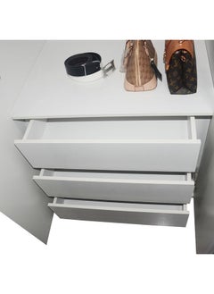 DANUBE HOME Palomeze 6 Door Wardrobe Extra Sturdy Closet Clothes Storage Cupboard Modern Design Space Saving Cabinet For Bedroom L 240 x W 60 x H 220 Cm White / Black  - Image 5