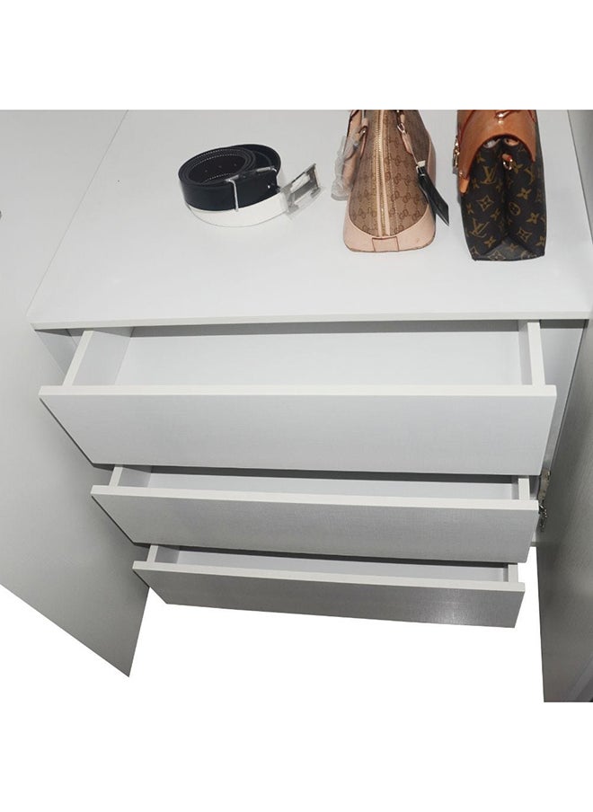DANUBE HOME Palomeze 6 Door Wardrobe Extra Sturdy Closet Clothes Storage Cupboard Modern Design Space Saving Cabinet For Bedroom L 240 x W 60 x H 220 Cm White / Black  - Image 5