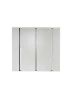 DANUBE HOME Palomeze 6 Door Wardrobe Extra Sturdy Closet Clothes Storage Cupboard Modern Design Space Saving Cabinet For Bedroom L 240 x W 60 x H 220 Cm White / Black  - Image 2