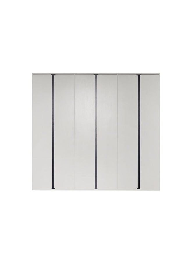 DANUBE HOME Palomeze 6 Door Wardrobe Extra Sturdy Closet Clothes Storage Cupboard Modern Design Space Saving Cabinet For Bedroom L 240 x W 60 x H 220 Cm White / Black  - Image 2