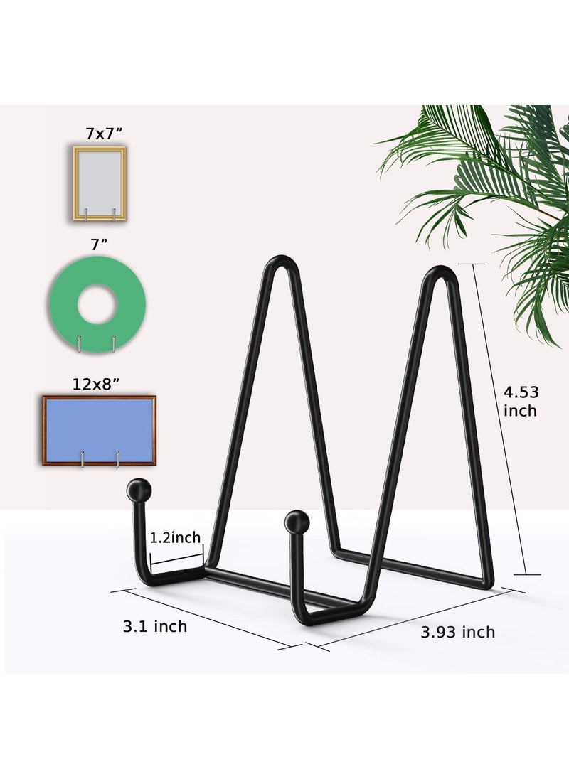 Decolore Decolore 4 Pack 4 Inch Display Stands Black Iron Easel for Plate Stand Plate Holder for Picture Decorative Plate Photo Easel Artistic Work Display Stand Picture Frames  - Image 3
