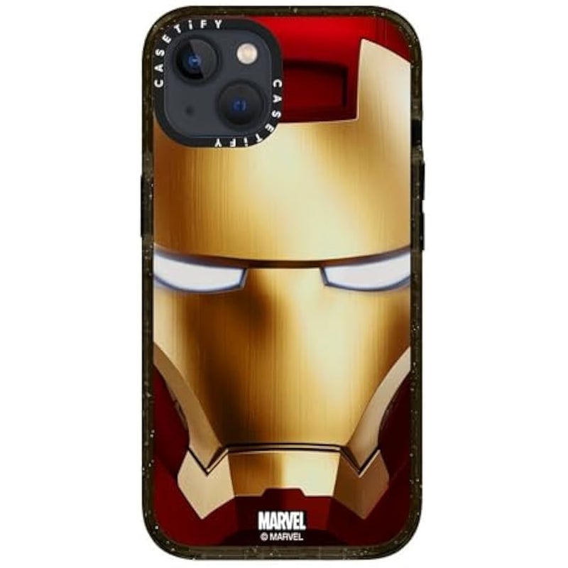 Casetify Impact iPhone 13 Case 【Iron Man Co-Lab / 6.6ft Drop Protection/Compatible with Magsafe】 - Iron Man Hero Mask - Clear Black - Image 4