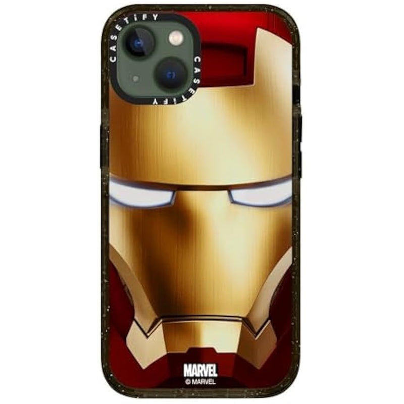 Casetify Impact iPhone 13 Case 【Iron Man Co-Lab / 6.6ft Drop Protection/Compatible with Magsafe】 - Iron Man Hero Mask - Clear Black - Image 3