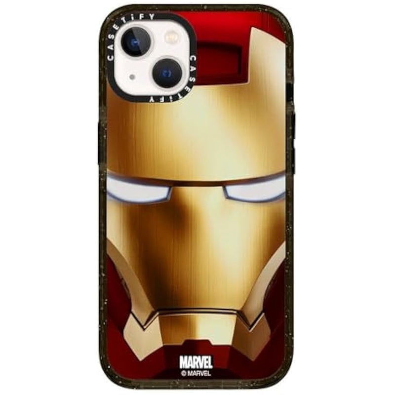 Casetify Impact iPhone 13 Case 【Iron Man Co-Lab / 6.6ft Drop Protection/Compatible with Magsafe】 - Iron Man Hero Mask - Clear Black - Image 2
