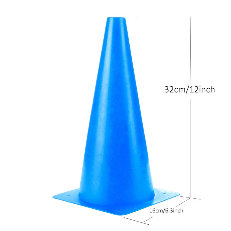 Alyoen 12 Inch Traffic Training Sports Cones, [10 Pack] Blue Safety Cones, Soccer Basketball Cones for Drills, Plastic Marker Cones for Indoor/Outdoor Activity & Festive Events - Image 1