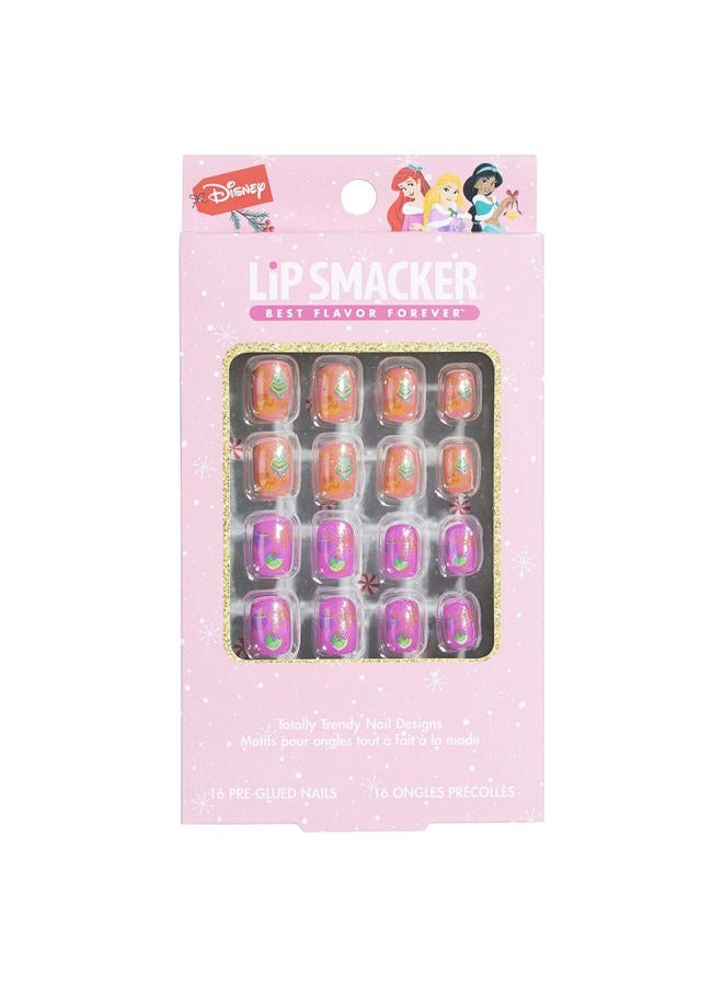 Lip Smacker Disney Princess Holiday Press On Nails Stocking Christmas Gifts For Girls Kids - Image 1