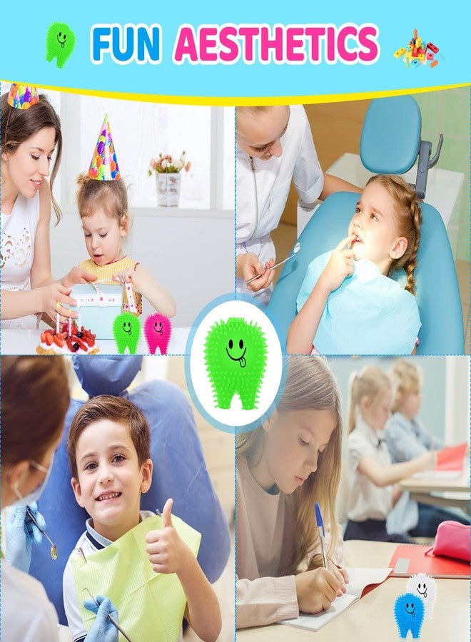 Silipull 50 Pcs Mini Tooth Toys Fidget Stress Relief Puffer Squeezy Dental Dentist Toys Birthday Party Gifts School Office Prizes, 2 Inch (Multicolored) - Image 4