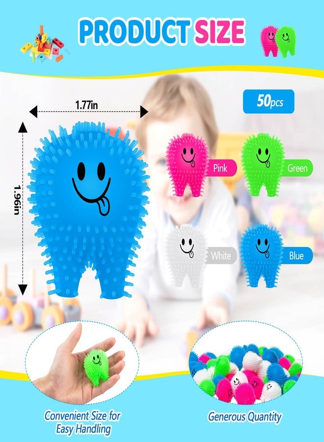 Silipull 50 Pcs Mini Tooth Toys Fidget Stress Relief Puffer Squeezy Dental Dentist Toys Birthday Party Gifts School Office Prizes, 2 Inch (Multicolored) - Image 2