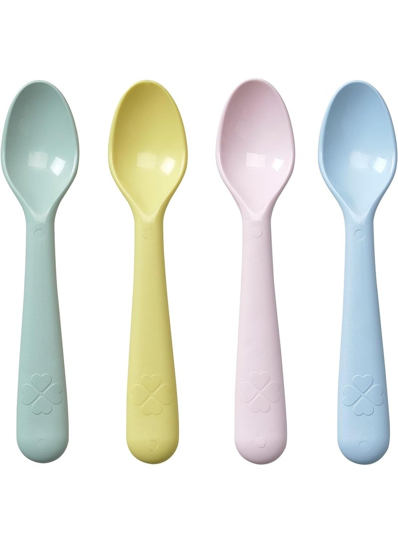 أيكيا مجموعة ملاعق بلاستيك ملونة 4 قطع آمنة للأطفال والكبار - Image 1