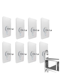Generic Adhesive Wall Hooks, 8pcs Heavy Duty Wall Hooks Self Adhesive Hook Strong Nail Transparent Screw Holder Self-Sticking Wall Hooks for Bathroom Kitchen Wall Hanging Ceiling, Screw Net Length 8mm  - Image 1