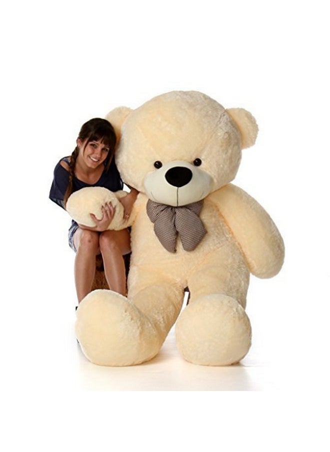 CLICK4DEAL - CLICK4DEAL Soft Toys Long Soft Lovable Huggable Cute Giant Life Size Figure Toy Child Safe Best for Birthday Gift Gift for Girlfriend 6 feet Cream - Image 1
