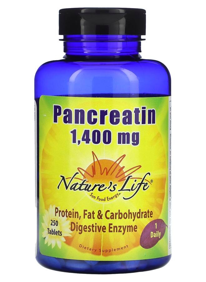 Nature's Life Pancreatin 1400 mg 250 Tablets