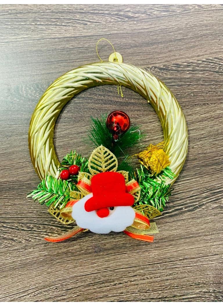 Lazybeee LAZYBEEE Wreath for Christmas Decoration Christmas Tree Pendant Decorations Wreath with Ribbon Bow Green String and red Cheers Christmas Tree Decoration Ornaments Items Xmas Bell Pack of 1  - Image 3