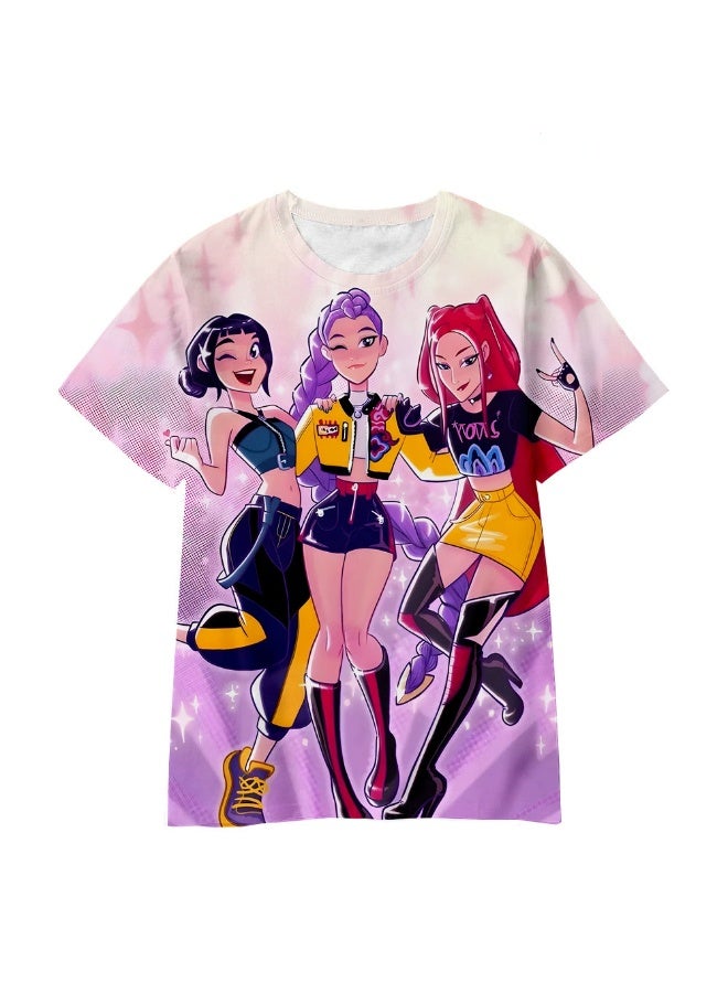 general KPop Demon Hunters casual loose T-shirt Gift for family and Friends - Image 1