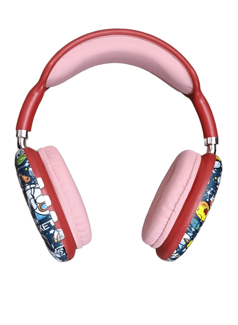 P9MAX Wireless Stereo Bluetooth Headphones for Music, Memory Card Support, Gaming with Microphone for Laptops, Mobile Phones, PCs