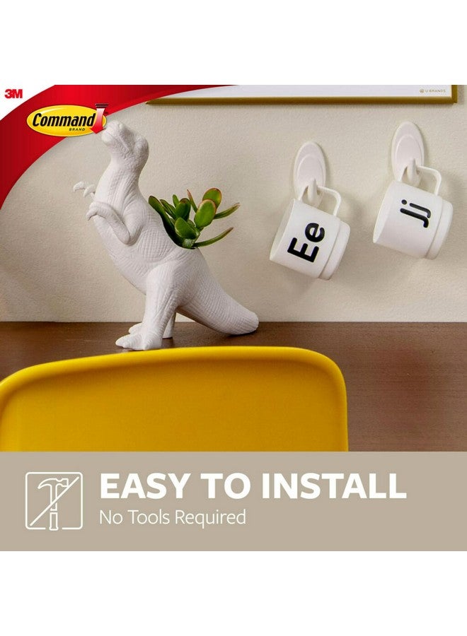 كوماند خطافات Command White Terrace، خطافان مع 4 شرائط Command، تتحمل حتى 3 أرطال، خطافات حائط معلقة خالية من التلف مع شرائط لاصقة، خطافات حائط بدون أدوات لتعليق الزخارف في أماكن المعيشة - Image 4