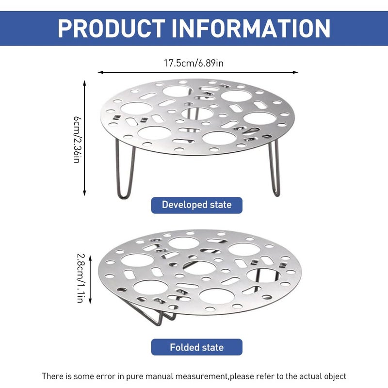 SUPVOX Supvox® Stainless Steel Egg Steamer Rack, Steam Plate with 7 Holes Heatproof Stand Vegetable Steamer Basket Kitchen Multipurpose Trivet, Folding Expandable Steamers for Various Size Pot - Image 2