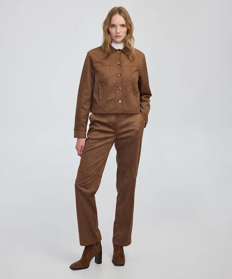 Ipekyol Croc-Effect Straight-Leg Trousers