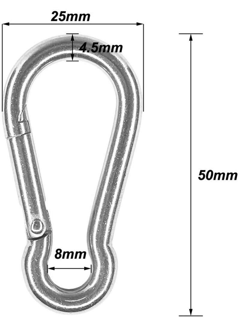 Stainless Steel Ceiling Hook Pad Eye Plate Wall Mount Hook 1.8 inch Marine Hardware Staple Loop Screws Set 600LB Loading Capacity (Pack of 8) - Image 5