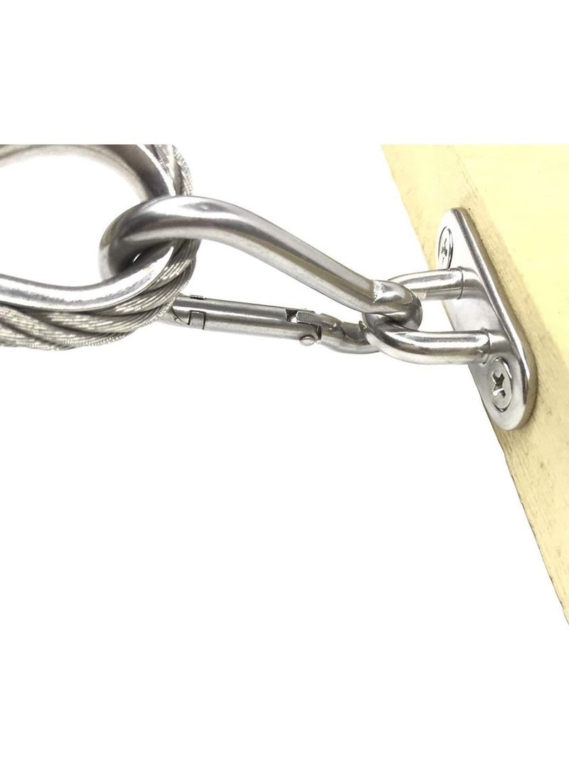 Stainless Steel Ceiling Hook Pad Eye Plate Wall Mount Hook 1.8 inch Marine Hardware Staple Loop Screws Set 600LB Loading Capacity (Pack of 8) - Image 4