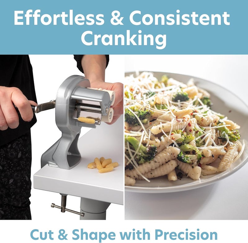 CucinaPro Cavatelli Maker Machine with Easy Clean Rollers - Authentic Gnocchi and Pasta Seashells Maker with Recipes - Image 4