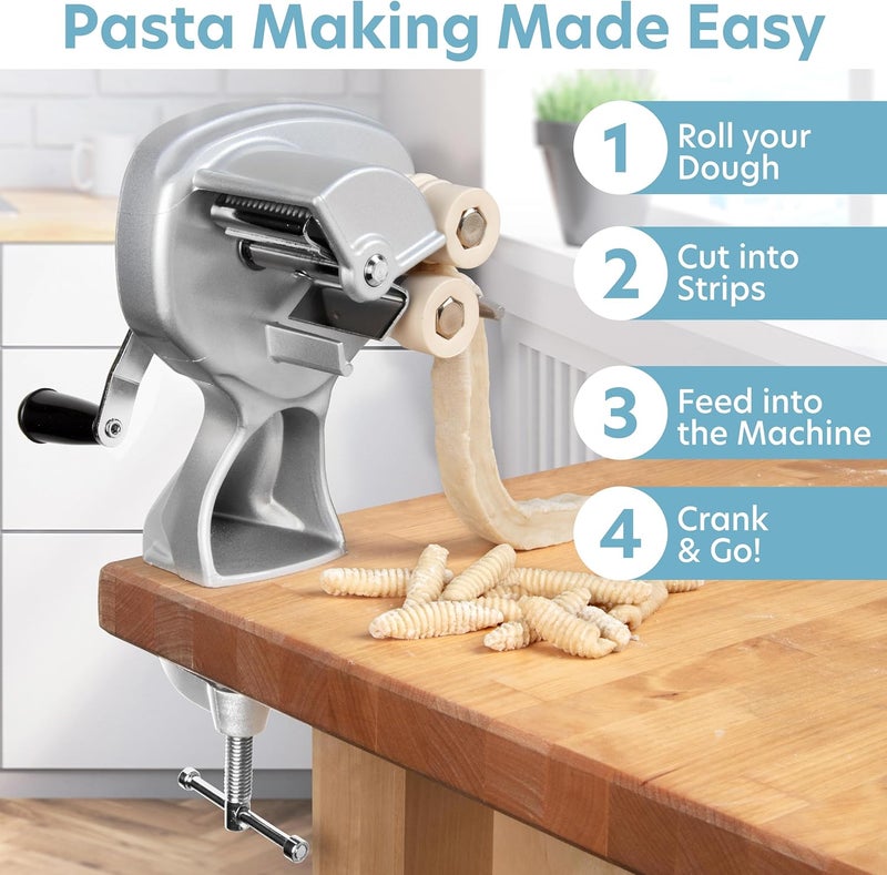 CucinaPro Cavatelli Maker Machine with Easy Clean Rollers - Authentic Gnocchi and Pasta Seashells Maker with Recipes - Image 3