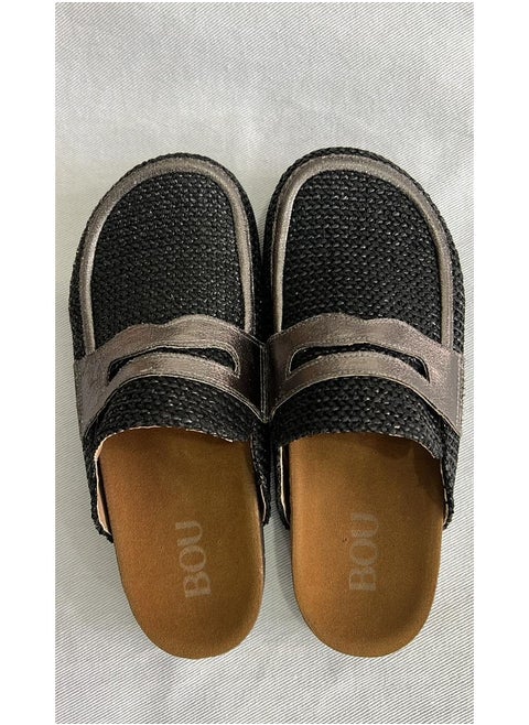 Burlap Loafer Clogs
