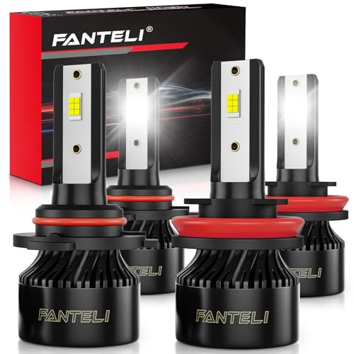 FANTELI Bulbs Combo 6500K Cool White 68000LM 800 Brightness Backup 11 Size Plug and Play IP68 Waterproof Off Road Fog Lights Pack of 4 - Image 1