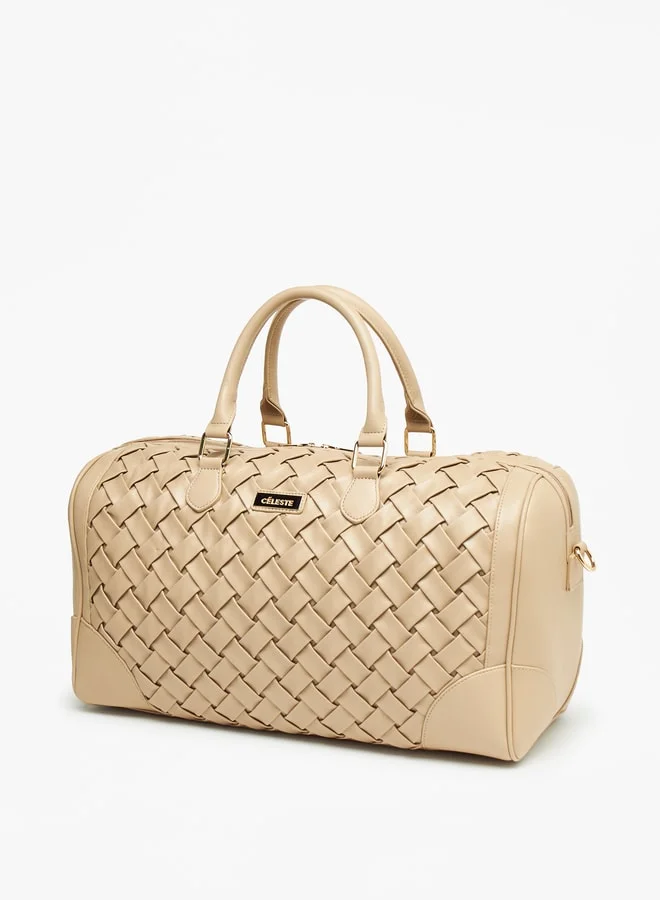 Celeste Women Quilted Duffle Bag with Double Handle and Zip Closure