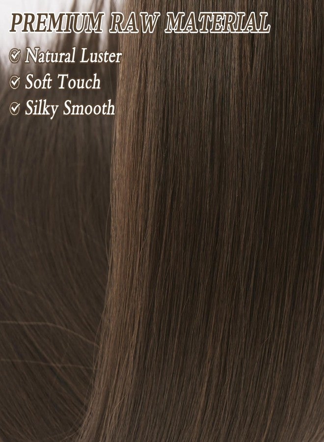 بارسدار وصلة شعر ذيل حصان من بارسدار - وصلات شعر ذيل حصان قصيرة مستقيمة بطول 16 بوصة برباط للنساء، وصلات شعر ذيل حصان صناعية ناعمة بمشابك، وصلات شعر ذيل حصان صناعية يومية - لون بني شوكولاتة مختلط - Image 4