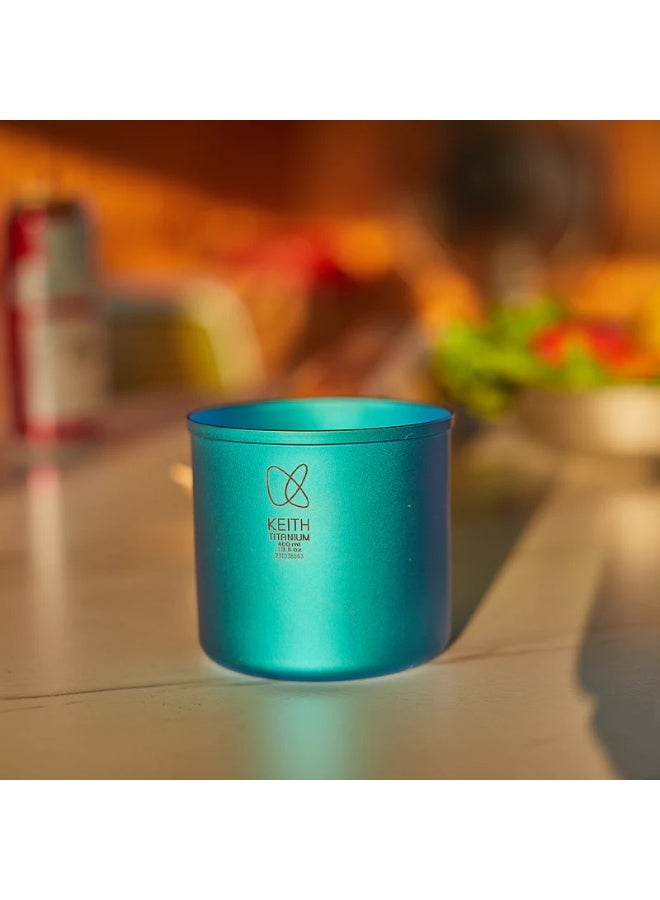 KEITH Titanium CC Colorful Mug Glacier Blue, Double-Wall Titanium Coffee Mug 400ml Lightweight Thermal Cup - Image 3