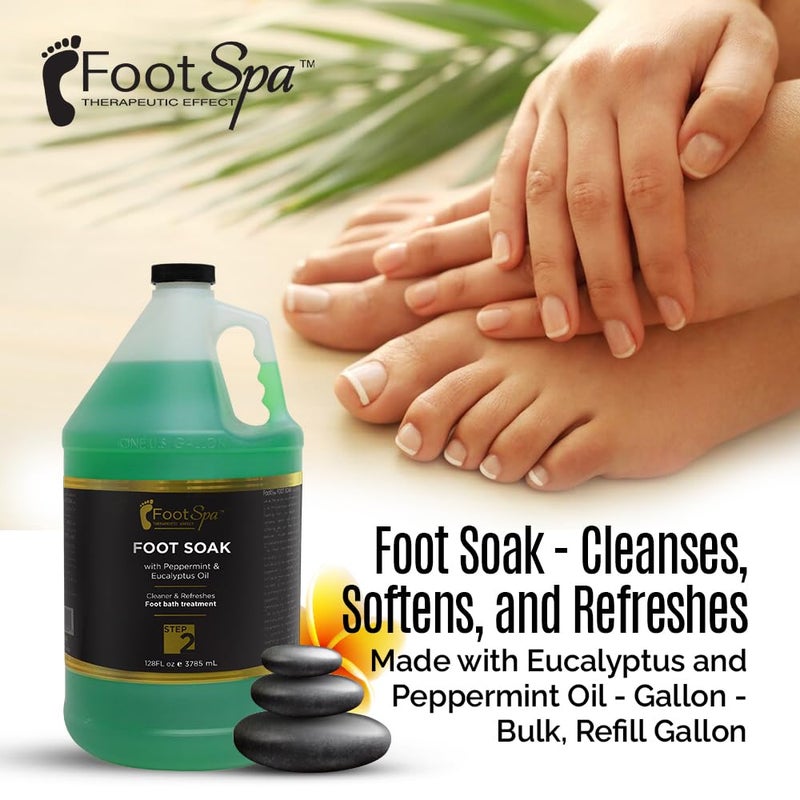 footspa FOOT SPA - Foot Soak - Cleanses, Softens, and Refreshes - Made With Eucalyptus & Peppermint Oil - 128 Oz Gallon - Bulk, Refill Gallon - Image 2