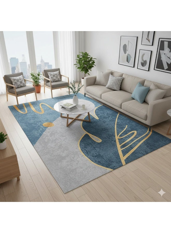سجادة مودرن (بديل سجاد) مطبوعة ثلاثية الأبعاد 3D - تصميم تجريدي معاصر - مقاس 160×230 سم - ظهر مانع للانزلاق وقابل للغسل. - Image 2